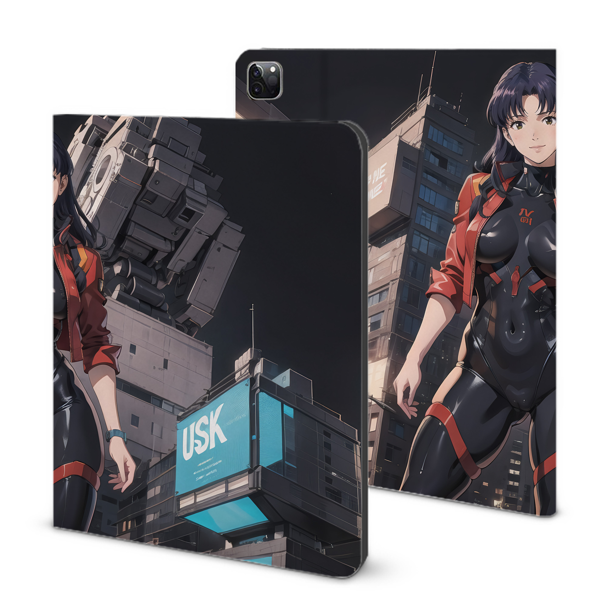 （画像用） EVA 新世紀エヴァンゲリオン IPad ケース ブック型 PUレザー TPU 耐衝撃 軽量 薄型 ペン収納なし 全面保護 IPad 各モデル対応